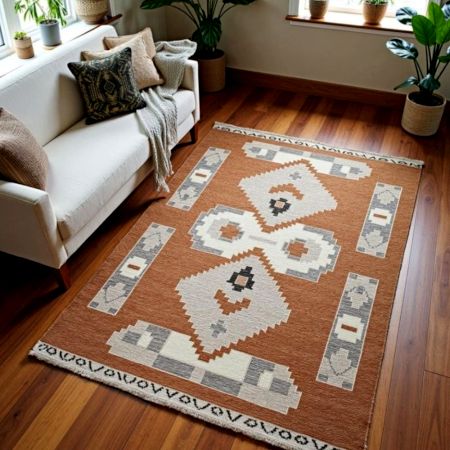 Minimalist Handknotted Wool Rug